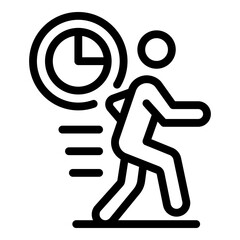 Poster - Running on time icon. Outline running on time vector icon for web design isolated on white background