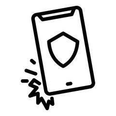 Poster - Cover protector phone icon. Outline cover protector phone vector icon for web design isolated on white background