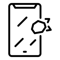 Poster - Safe glass phone icon. Outline safe glass phone vector icon for web design isolated on white background