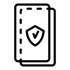 Poster - Protected cell screen icon. Outline protected cell screen vector icon for web design isolated on white background
