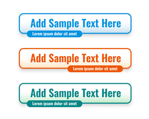 Wall Mural - web lower third banners set in three colors