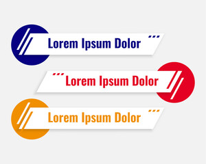 Wall Mural - lower third banners set in three colors