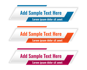 Wall Mural - abstract lower third geometric banners in three colors