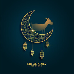 Sticker - lovely greeting of eid al adha festival background design