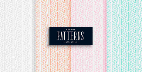 Sticker - elegant triangle shapes pattern set in four colors