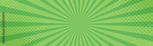 Fotomural Panoramic green comic zoom with lines - Vector