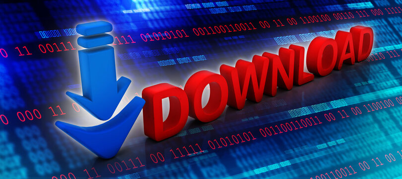 

3d illustration uploading downloading arrow