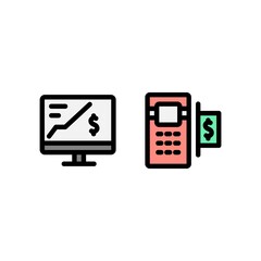 Poster - monitoring and teller machine icon, finance technology icon. perfect for logo, website, application and presentation. icon design filled line style