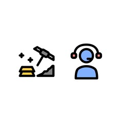Poster - mining and support icon, finance technology icon. perfect for logo, website, application and presentation. icon design filled line style