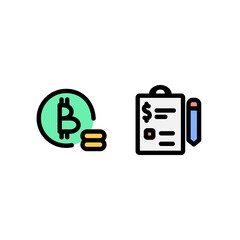 Poster - coin and planning icon, finance technology icon. perfect for logo, website, application and presentation. icon design filled line style
