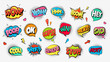 © Богдан Скрипник - Comic book text speech bubbles. Funny explosive cloud banners with shouts warnings stylish comic design communication chat collection of multicolored cheerful dialogues art speech vector expression.