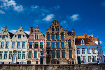 Wall Mural - Houses representative of the traditional arquitecture of the historical Bruges town