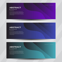 Poster - Set bundle abstract banner background modern gradient graphic. business banner collection design vector illustration.
