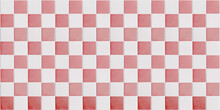 Red, White Tile Background, Tiled Checkered Pattern