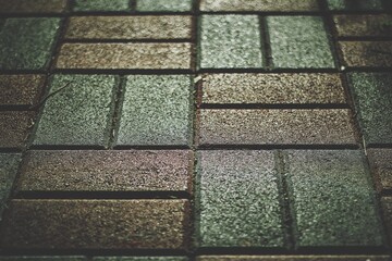 Sticker - Closeup shot of a street stone ground pattern