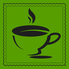 Fototapete - Coffee logo image. Green vector illustration cup of coffee.