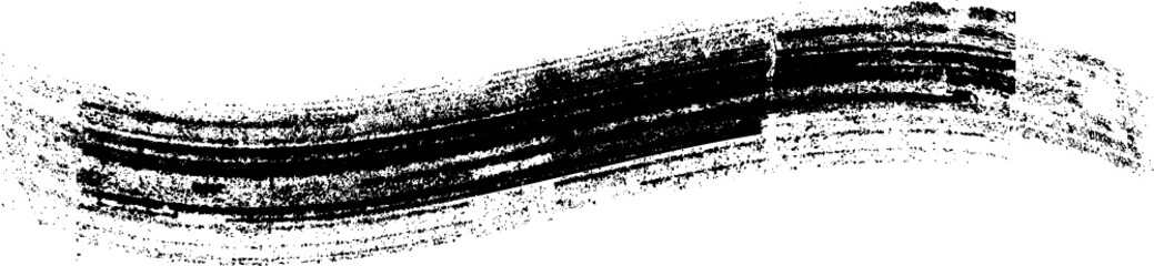 Grunge Paint Roller . Vector brush Stroke . Distressed banner . Black stripes isolated. paintbrush collection . Modern Textured shape . Dry border in Black . Bulge lines