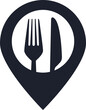 Restaurant map pin symbol vector icon