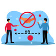 © rivatxfz - Flat vector illustration physical distancing