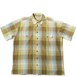 Green Summer shirt with short sleeves on a white background