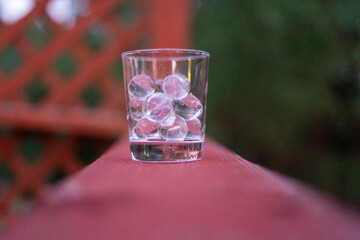 glass of water with ice