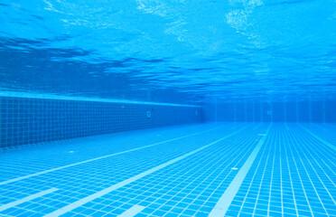 Wall Mural - The underwater image of the swimming pool at the resort