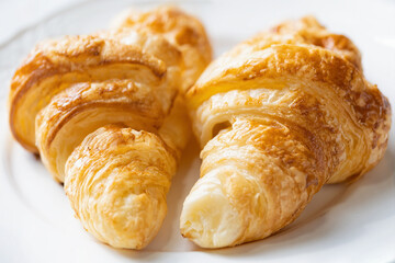 Canvas Print - golden french croissants