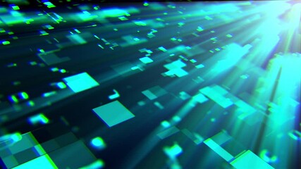 Poster - 3d rendering of technology and data processing. Computer generated modern information backdrop
