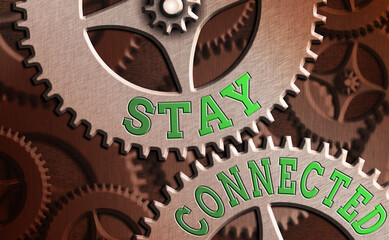 Poster - conceptual hand writing showing stay connected. concept meaning to remain having social professional