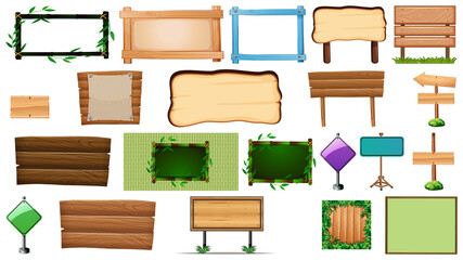 Wall Mural - set of various type of sign banner
