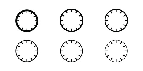 Various  Black Clock Shape icons vector illustration