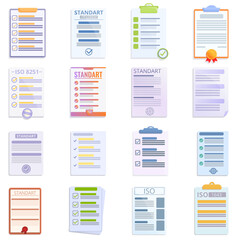 Poster - Standard icons set. Cartoon set of standard vector icons for web design