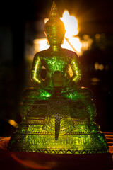 Emerald green buddha statue