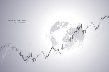 Poster - Stock market graph or forex trading chart for business and financial concepts, reports and investment . Vector illustration