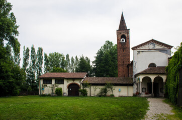 Wall Mural - L'abbazia di sant'Albino, in Lomellina presso Mortara, lungo la via Francigena