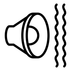 Poster - Music sound speaker icon. Outline music sound speaker vector icon for web design isolated on white background