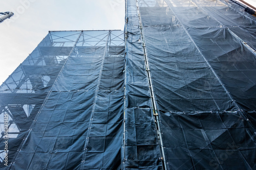 ビル建築足場と落下防止柵scaffolding Fall Protection Sheet Stock Photo Adobe Stock