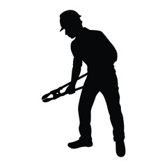 Wall Mural - Male engineer silhouette vector