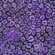 Leo Animal Skin Seamless Pattern In Black And Purple Colors