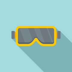 Construction protect glasses icon. Flat illustration of construction protect glasses vector icon for web design