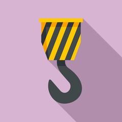 Poster - Crane hook icon. Flat illustration of crane hook vector icon for web design