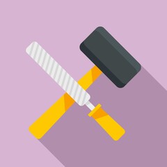 Poster - reconstruction hammer tools icon. flat illustration of reconstruction hammer tools vector icon for w