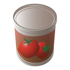 Poster - Tomato tin can icon. Cartoon of tomato tin can vector icon for web design isolated on white background