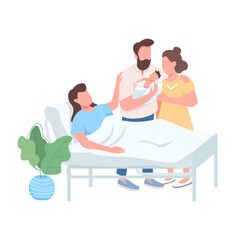 Poster - Surrogate mother flat color vector faceless character