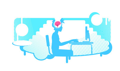 Fototapete - Educational process flat concept vector illustration