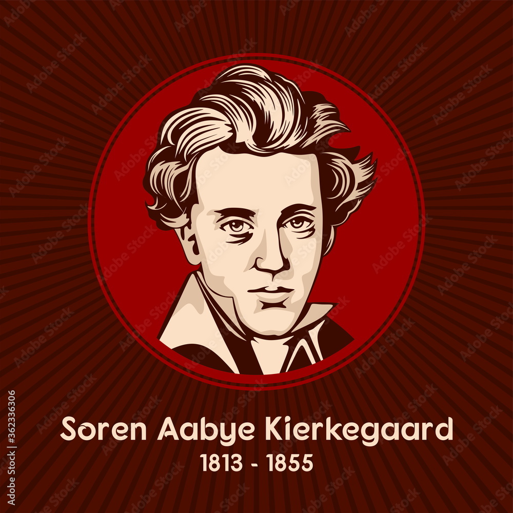 Soren Aabye Kierkegaard (1813 - 1855) was a Danish philosopher, theologian, poet, social critic and religious author. - obrazy, fototapety, plakaty 