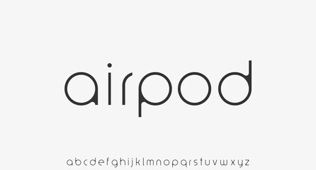airpod, the geometric minimal alphabet. display font vector typeset