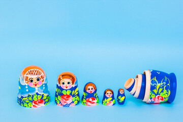 Colorful matryoshka, Slavic souvenir.