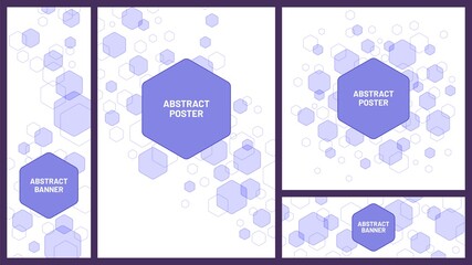 Poster - abstract hexagonal structure banner. hexagons structure poster graphic design, hexagon frame vector 