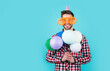 © be free - This is for you. crazy party man on happy holiday. fathers day concept. handsome cheerful young man with smile having fun on party. people and joy. birthday and celebration concept. real happiness